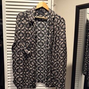 All Saints Monochrome Paisley Shirt